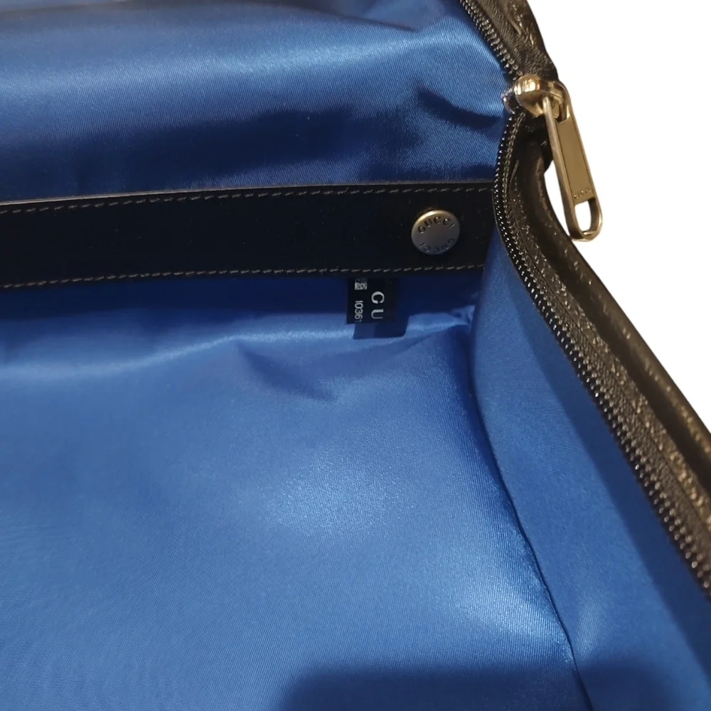 Authentic Gucci Royal Blue Travel Bag with GG Monogram Design
